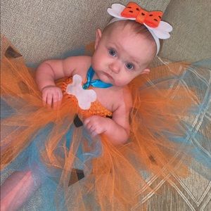 Hand made pebbles flinstone costume Size 6-12m